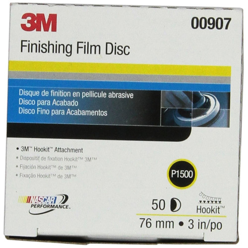 3M Hookit 3 In Sanding Discs P1500 Grit Box 00907