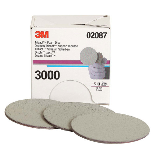 3M Hookit Trizact Foam Discs 3 In 3000 Grit 02087