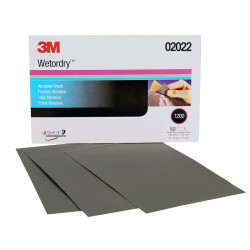 3M Wet Or Dry Sand Paper 1200 Grit Half Sheet 50pcs Sleeve